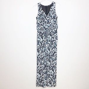 Vince Camuto Mesh Inset Print Surplice Jumpsuit